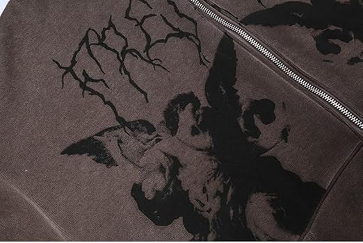 Amazon.com: Y2k Grunge Punk Full Zip Up Hoodies Women